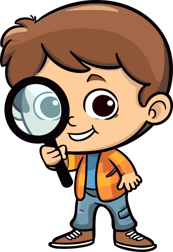 kid with magnifying glass Illustrations